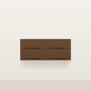 Illustration of the Alder 48" Floating Bathroom Vanity — Solid Walnut, Cabinet Only
