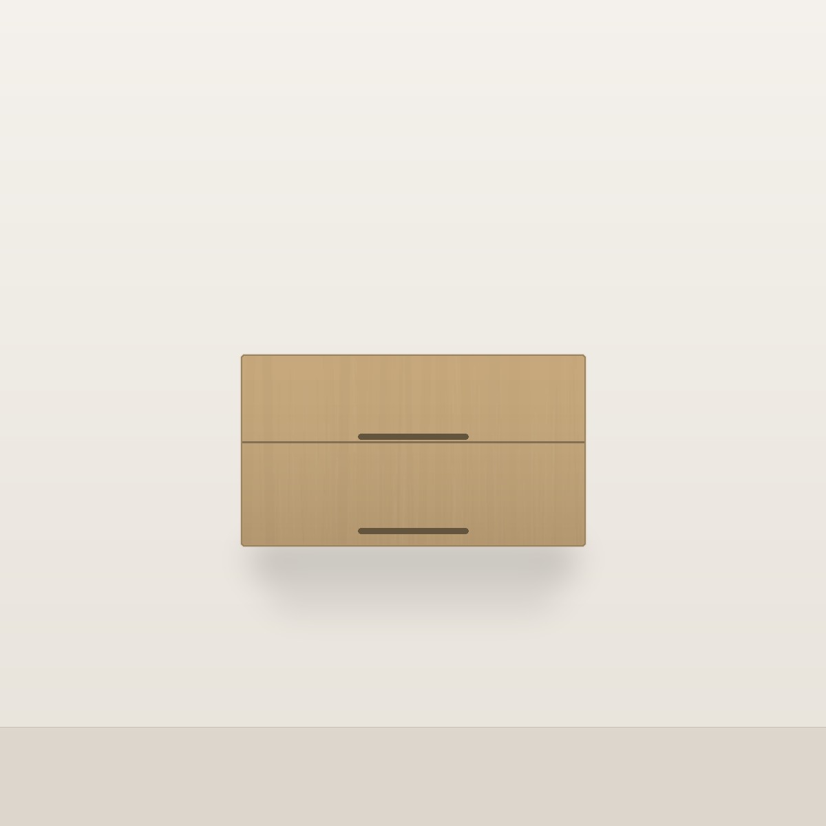 Illustration of the Linden 36" Floating Bathroom Vanity — Solid White Oak, Cabinet Only
